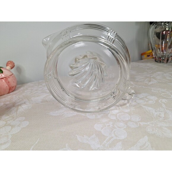 Vintage Hazel Atlas Clear Depression Glass Juice Reamer Citrus Juicer w/ Handle - Picture 14 of 14